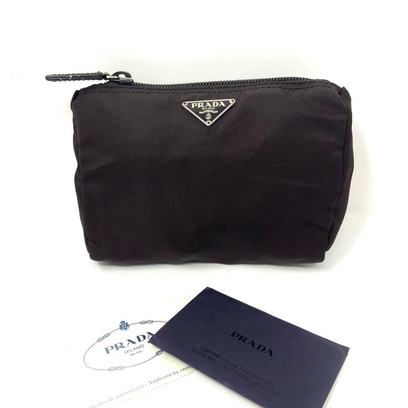 Prada Brown Nylon Cosmetic Bag – Authentic with Card, Great Condition - Picture 1 of 9